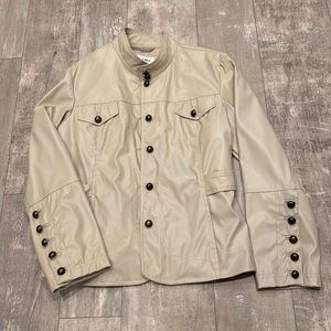 Cato Faux Leather Beige/ Cream Jacket Large